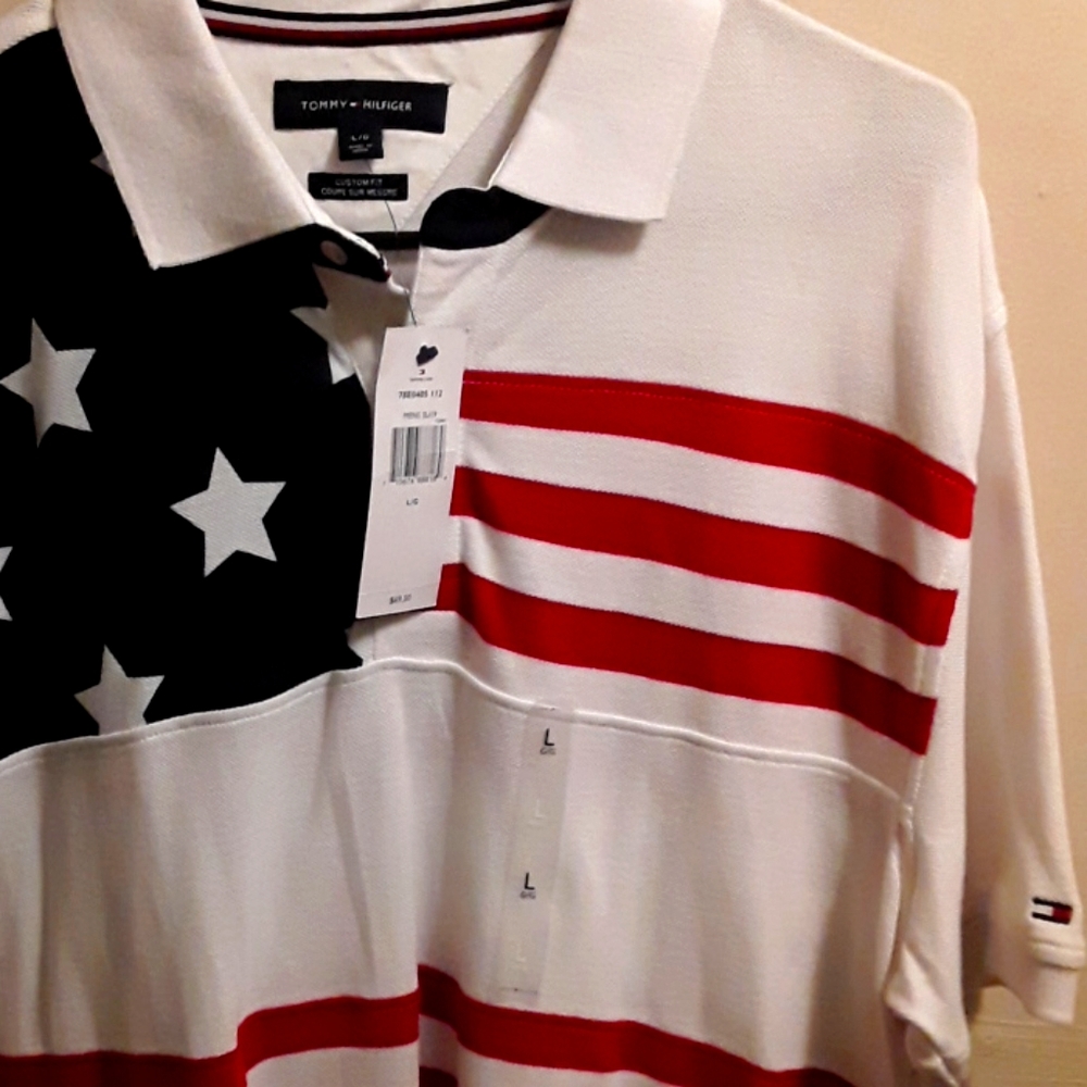 Tommy America flag polo